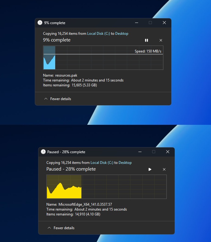 微软启动 Win11 老式对话框大规模现代化重构，文件复制对话框已完成升级