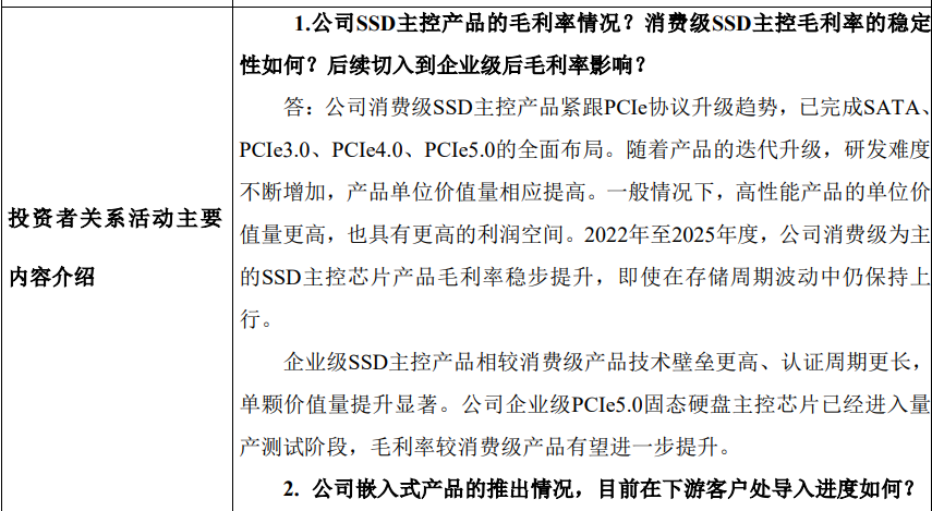 联芸科技：首款 UFS 3.1 主控已导入国内核心客户，企业级 PCIe 5.0 主控进入量产测试阶段