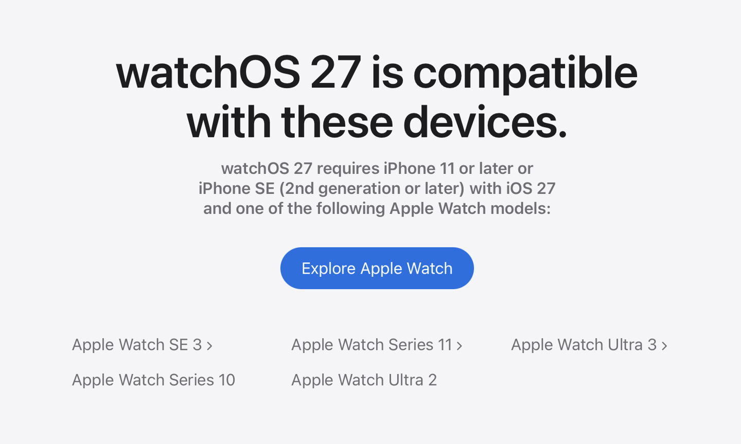 苹果 watchOS 27 淘汰 Apple Watch Series 6/7/8/9、SE 2、Ultra 初代手表事件始末