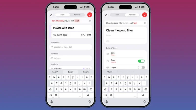 苹果 iOS 27 版日历 / 提醒事项新增 AI 技能：支持自然语言创建事件